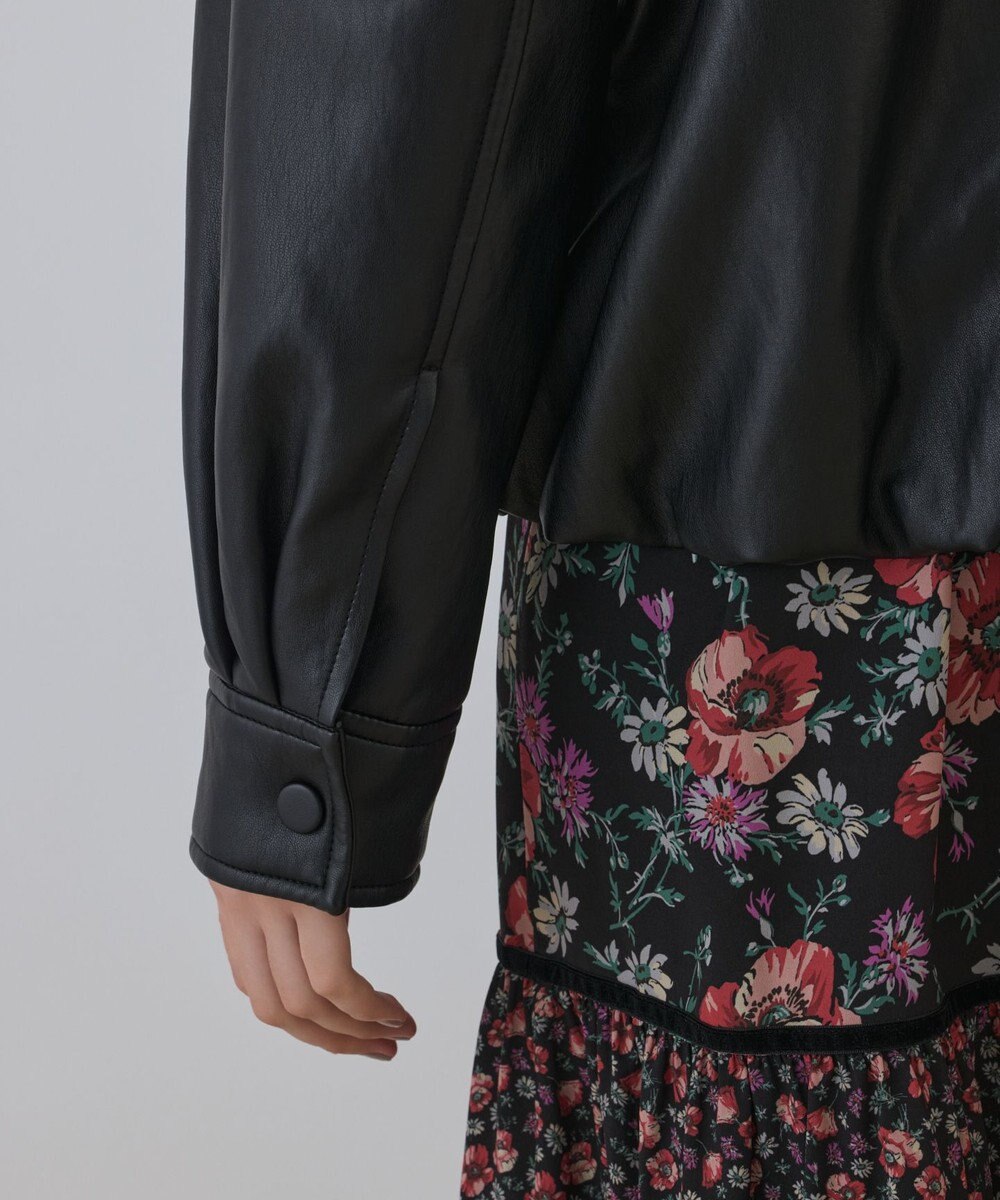 GRACE CONTINENTAL フェイクレザーボンバージャケット 