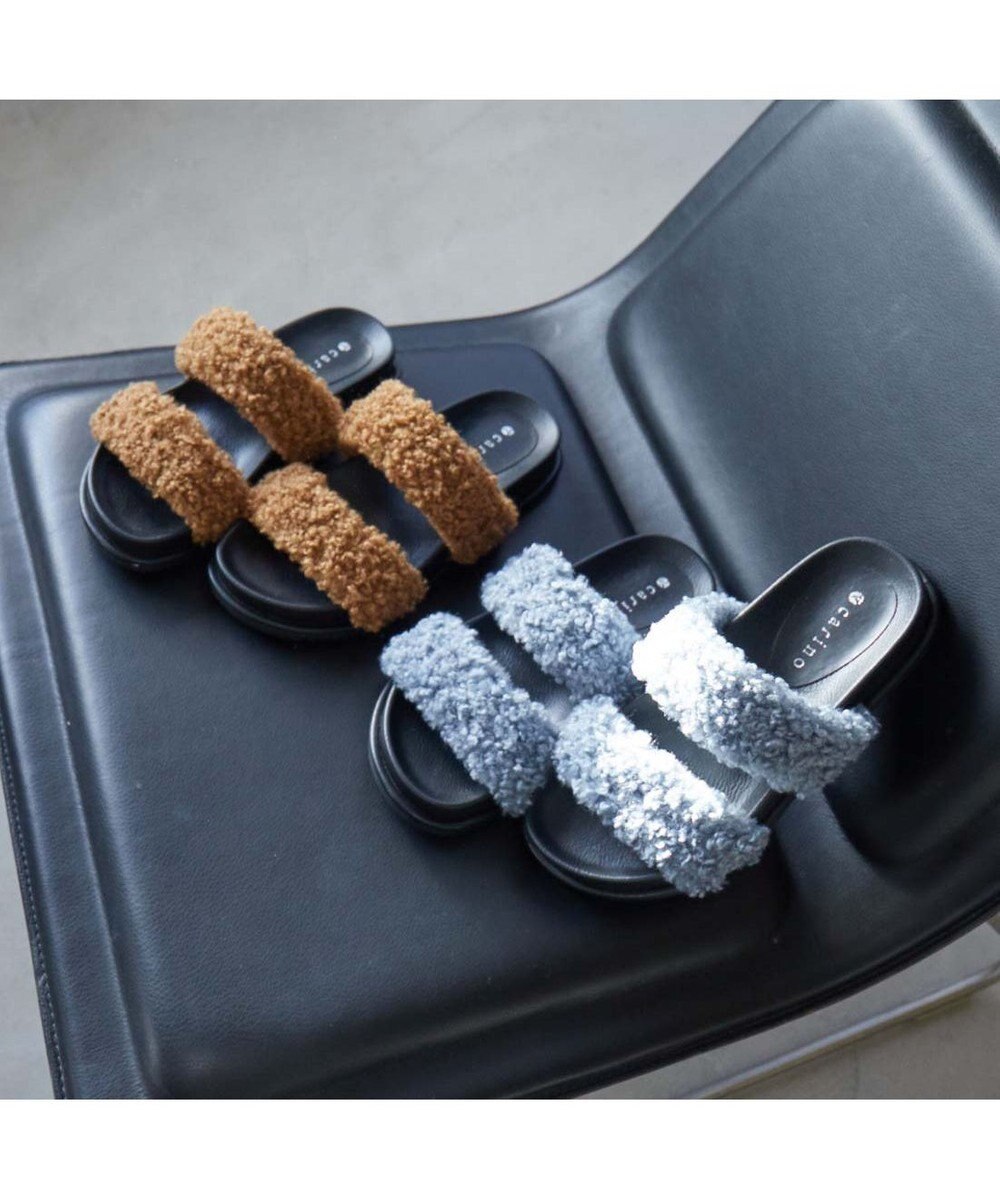 MODE ET JACOMO <carino>エコファーもこもこサンダル 