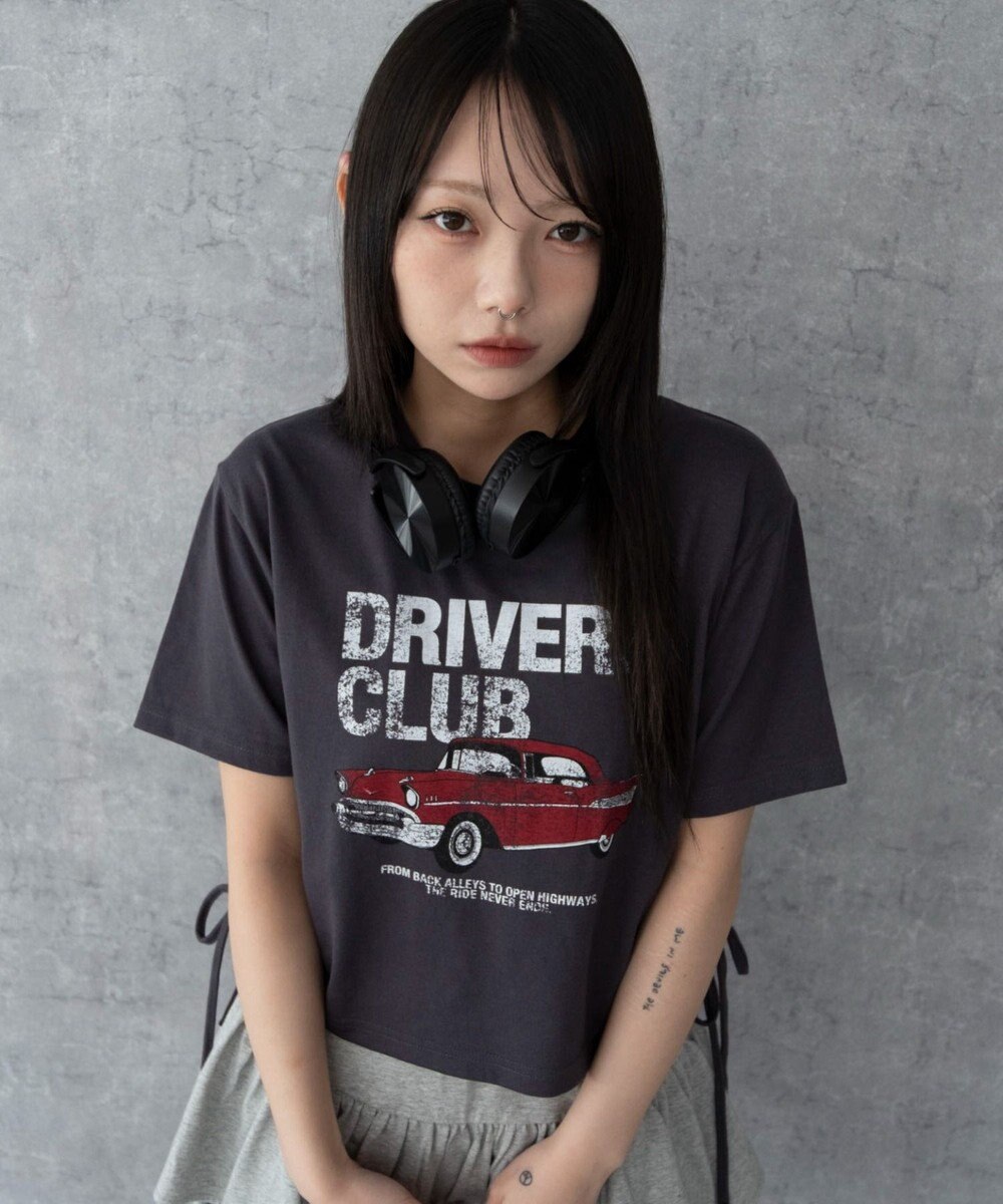 WEGO グラフィックショートサイドリボンドロストT 