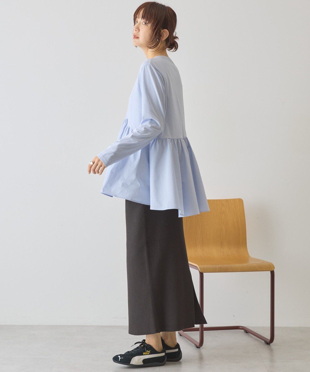 AMERICAN HOLIC 布帛切替ペプラムプルオーバー 