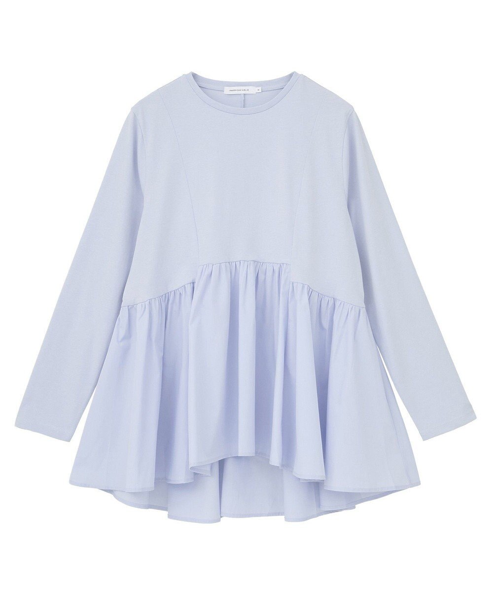 AMERICAN HOLIC 布帛切替ペプラムプルオーバー 