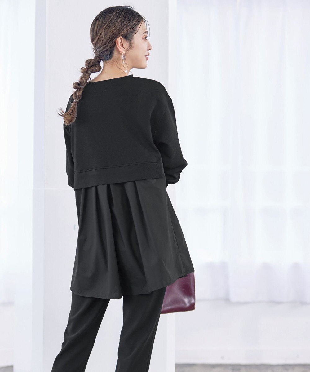 Tiaclasse 【洗える】重ね着風チュニックプルオーバー 