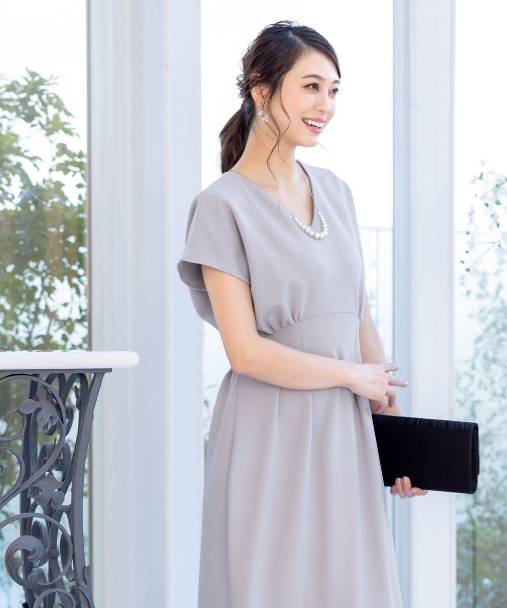 Tiaclasse 【洗える】ハイストレッチジョーゼットワンピース 