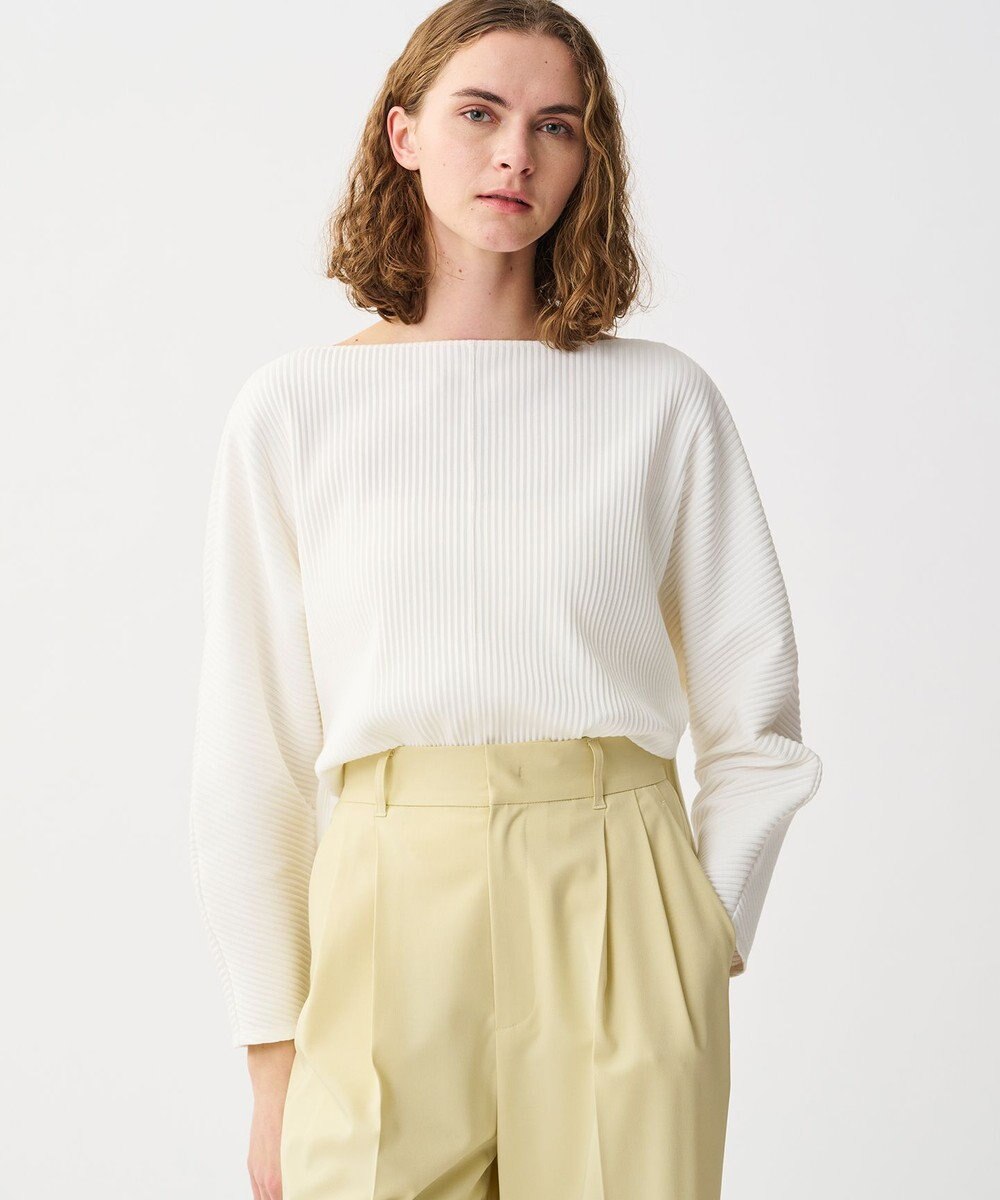 uncrave プリーツリブ ドルマンスリーブトップス 