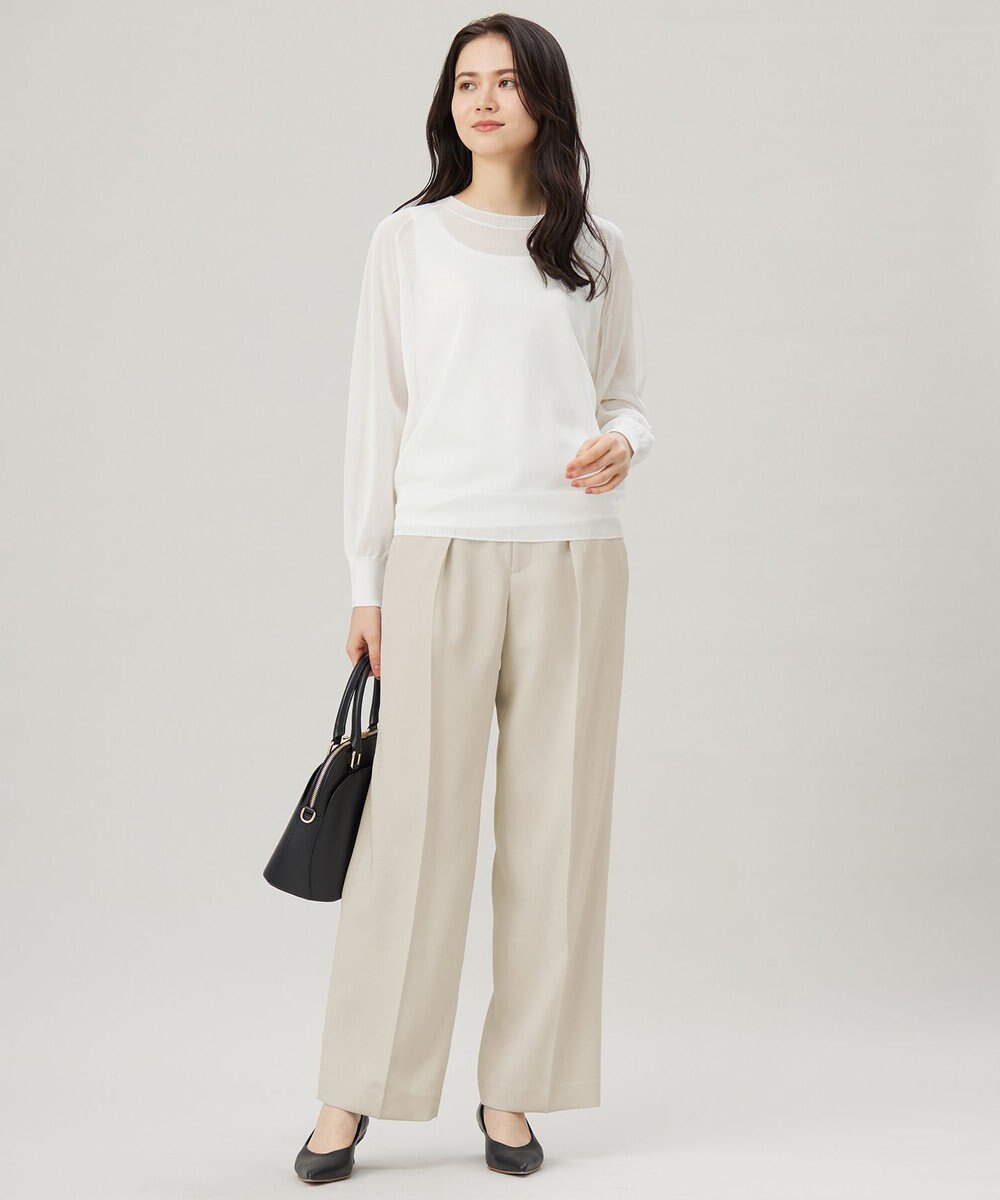 自由区 【カタログ掲載・ご好評につき新色追加・セットアップ対応】リネンライクシンセティックワイドストレート パンツ 