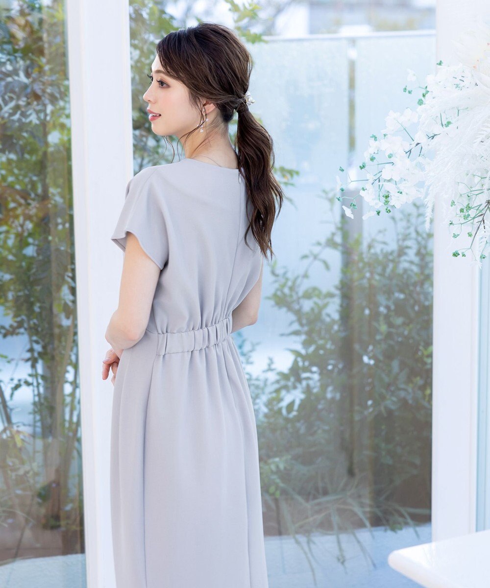 Tiaclasse 【洗える】ハイストレッチジョーゼットワンピース 