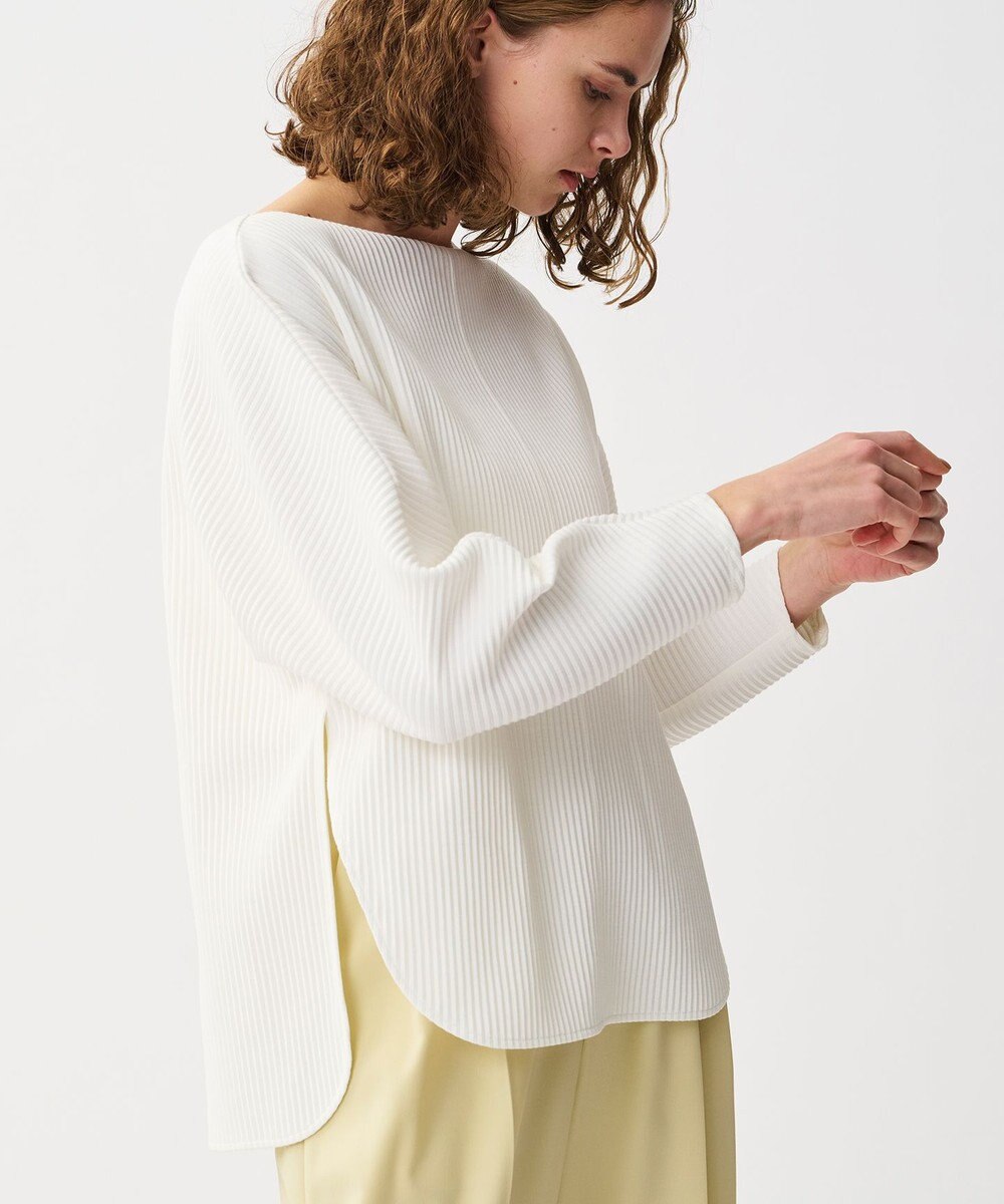 uncrave プリーツリブ ドルマンスリーブトップス 