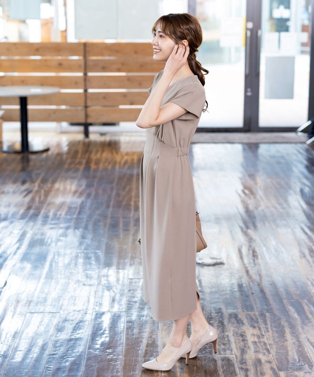 Tiaclasse 【洗える】ハイストレッチジョーゼットワンピース 