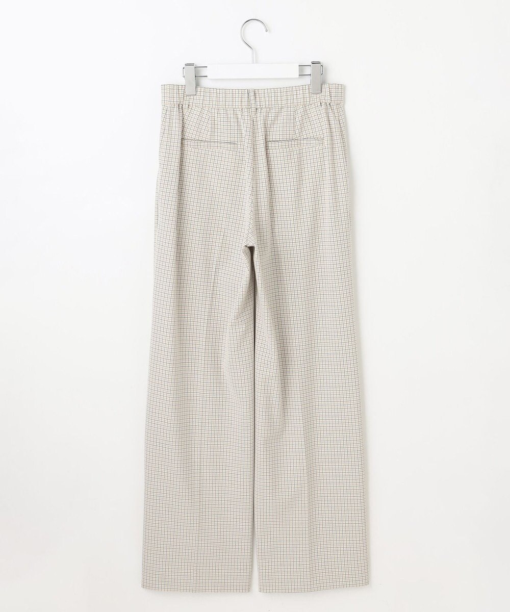 自由区 L TRギャバチェック柄ストレート パンツ 