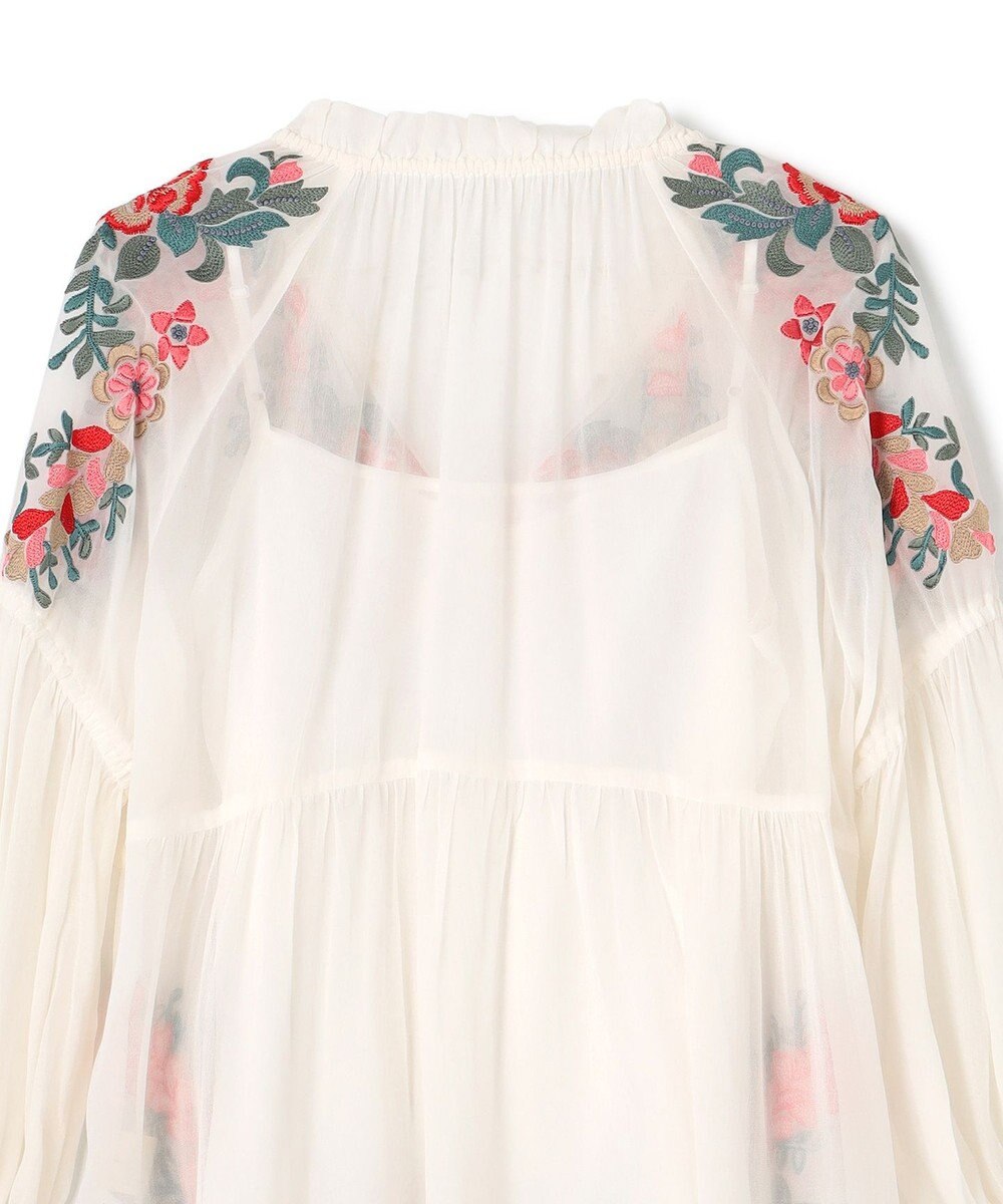 GRACE CONTINENTAL フラワー刺繍ギャザートップ 