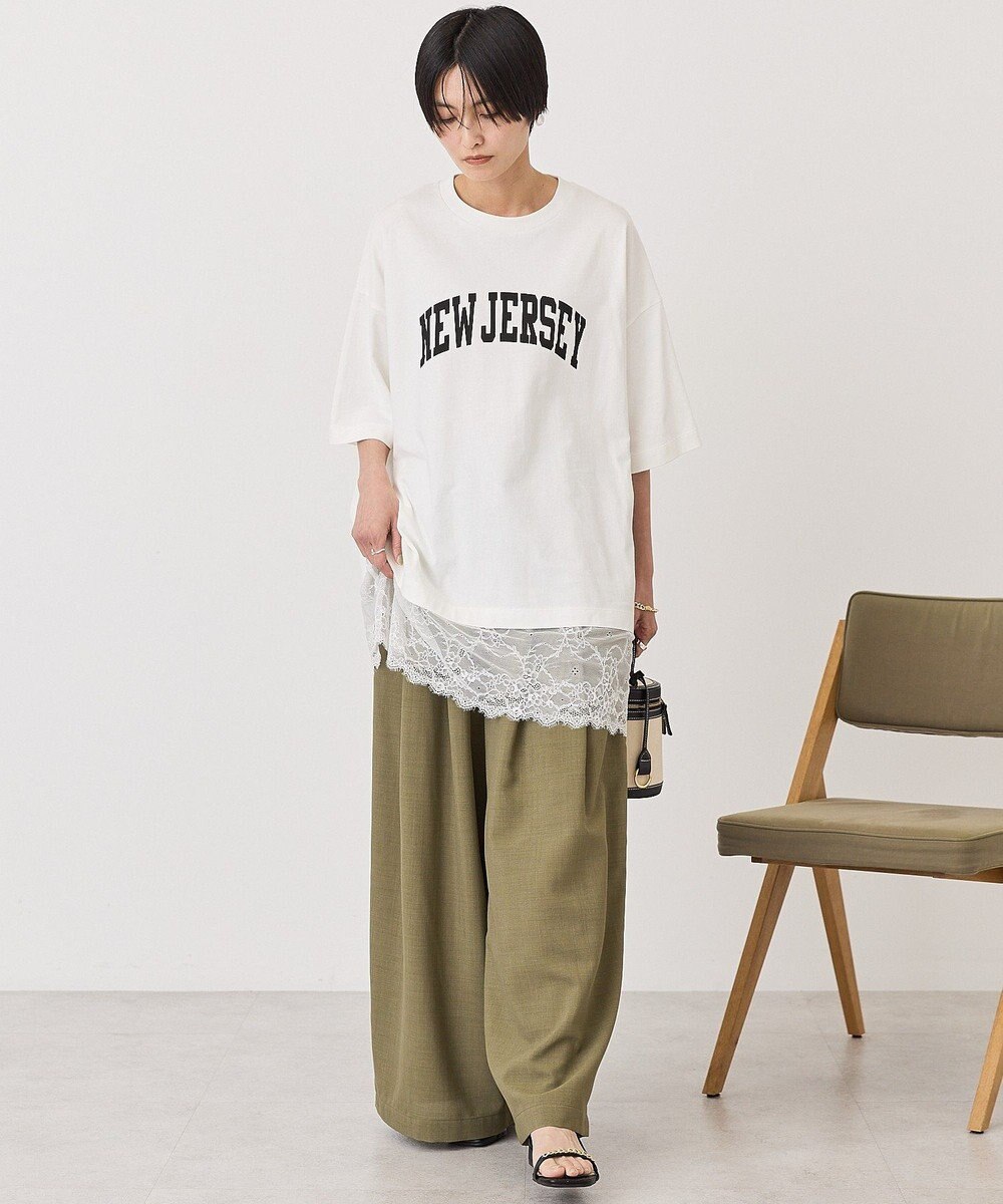 AMERICAN HOLIC カレッジロゴレースドッキングＴシャツ 