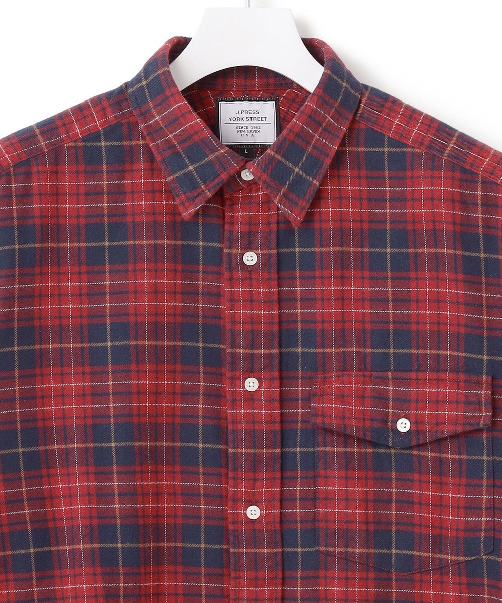 J.PRESS YORK STREET 【UNISEX】フランネル レギュラーカラーシャツ 