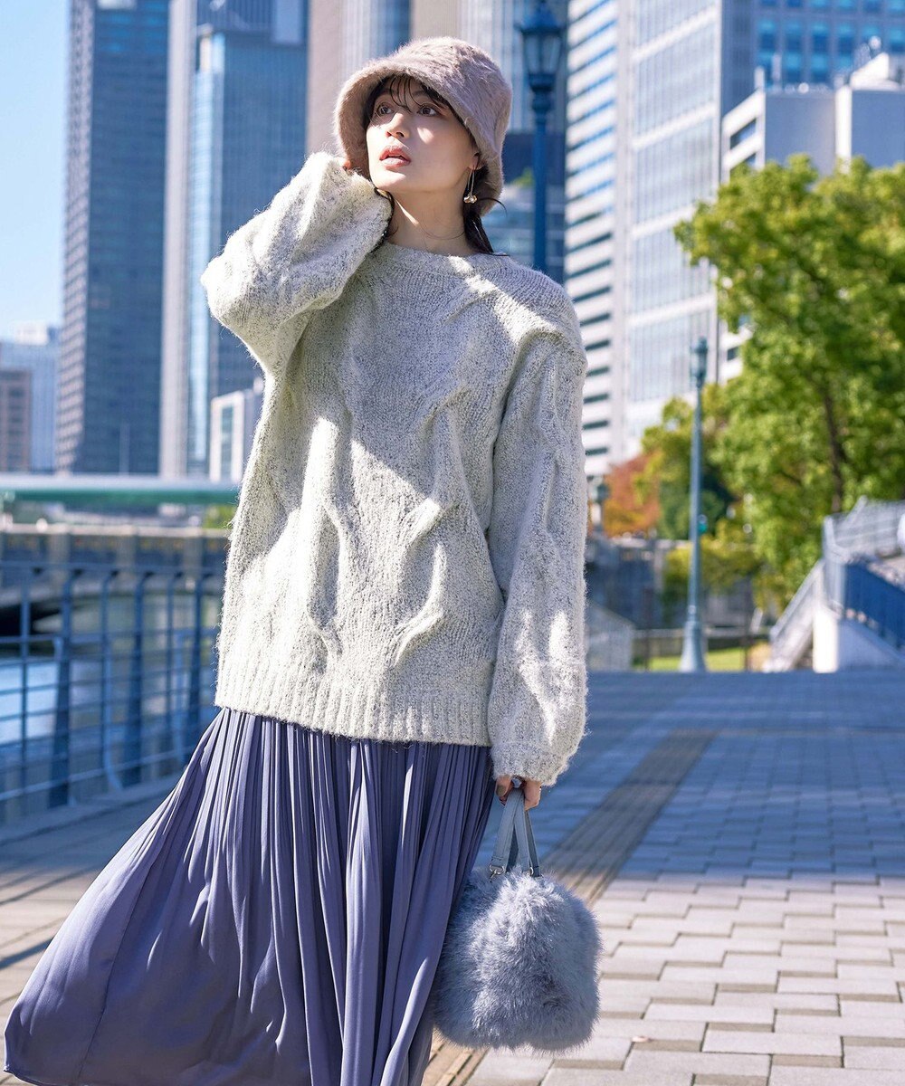 Tiaclasse フェイクファー巾着バック 