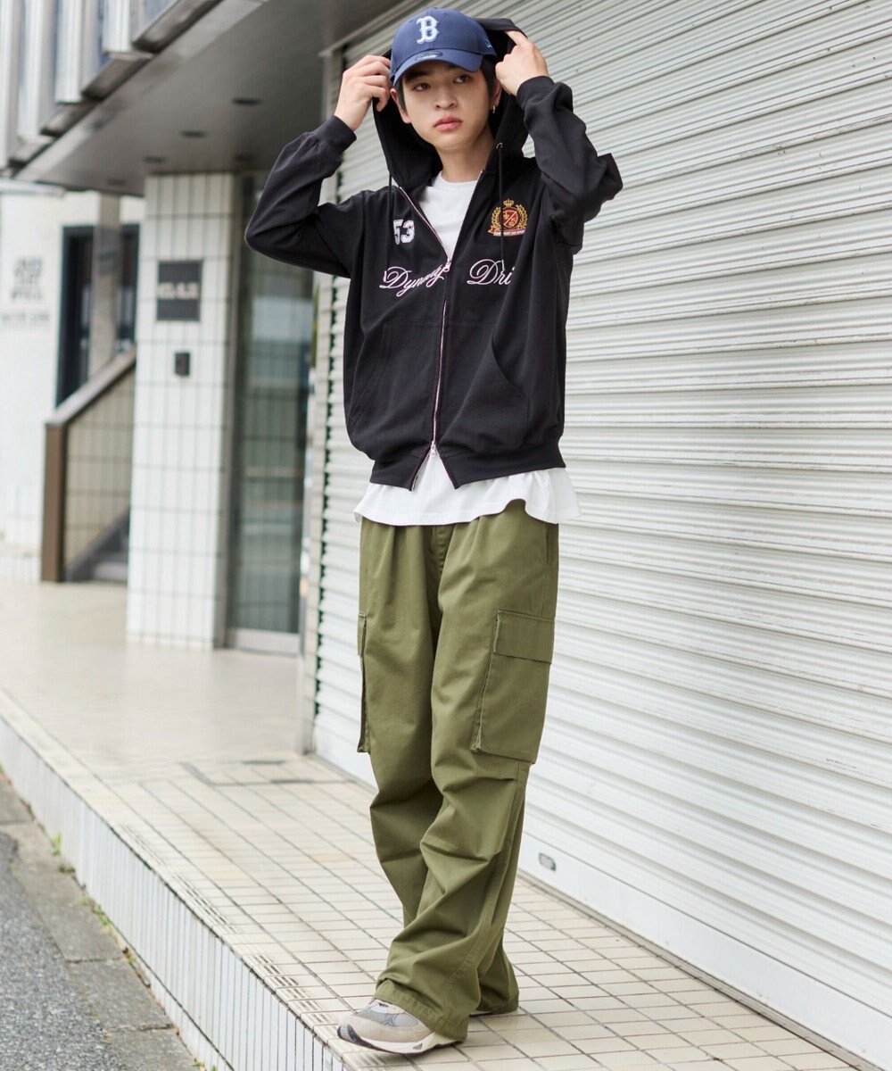 WEGO 【ユニセックスITEM/MLサイズ展開】ナンバリングカットZIPパーカー 