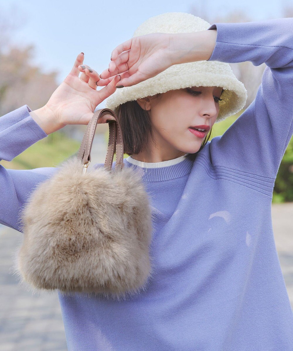 Tiaclasse フェイクファー巾着バック 