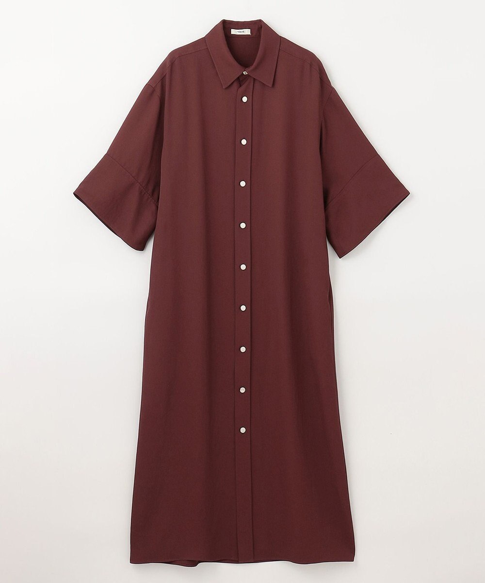 NAVE 【ReNAVE  洗える】アセテートギャバシャツドレス 