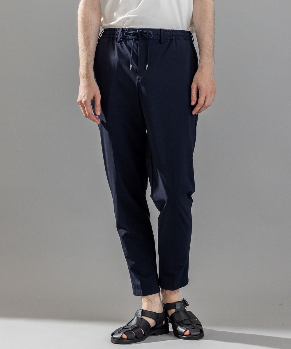 JOSEPH HOMME 新素材【接触冷感性/防しわ性/ストレッチ/洗える/撥水加工】トリコソリッドストレッチ ドロスト付きテーパードパンツ / PEGG CONVERTIBLE 