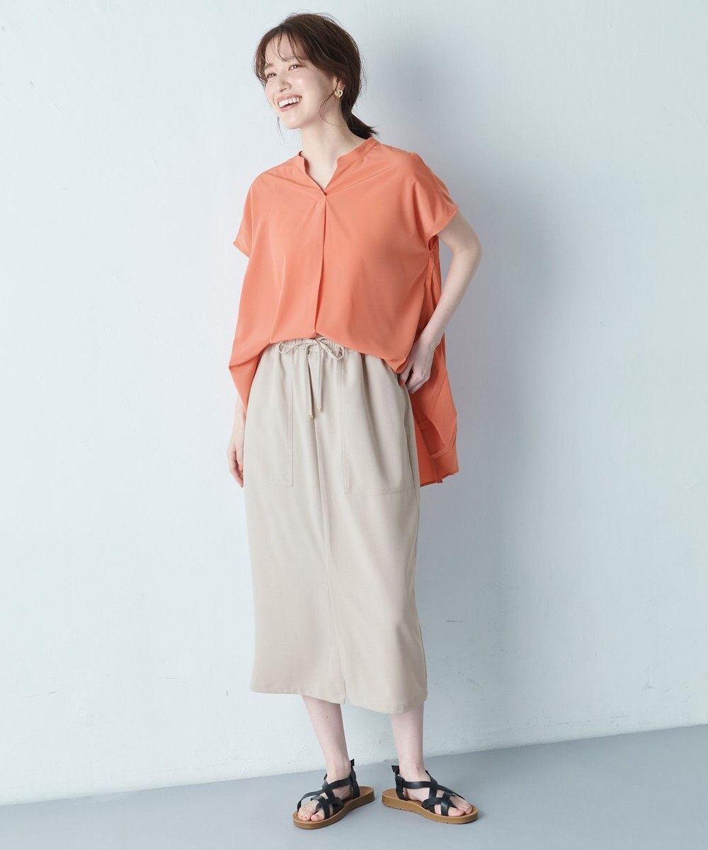 ANY 【洗濯機可】バックプリーツブラウス 