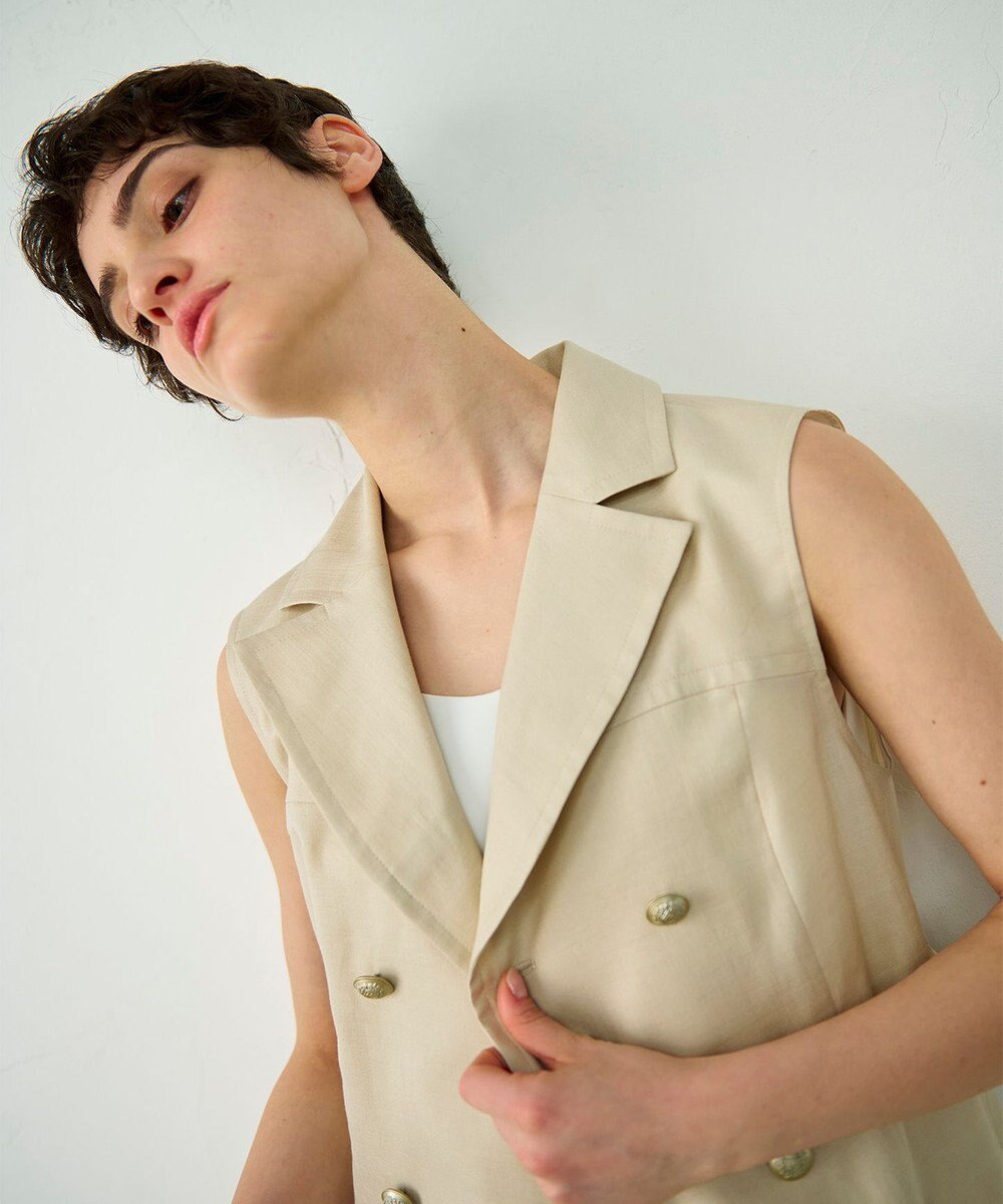 GRACE CONTINENTAL リネンタッチダブルブラウス 