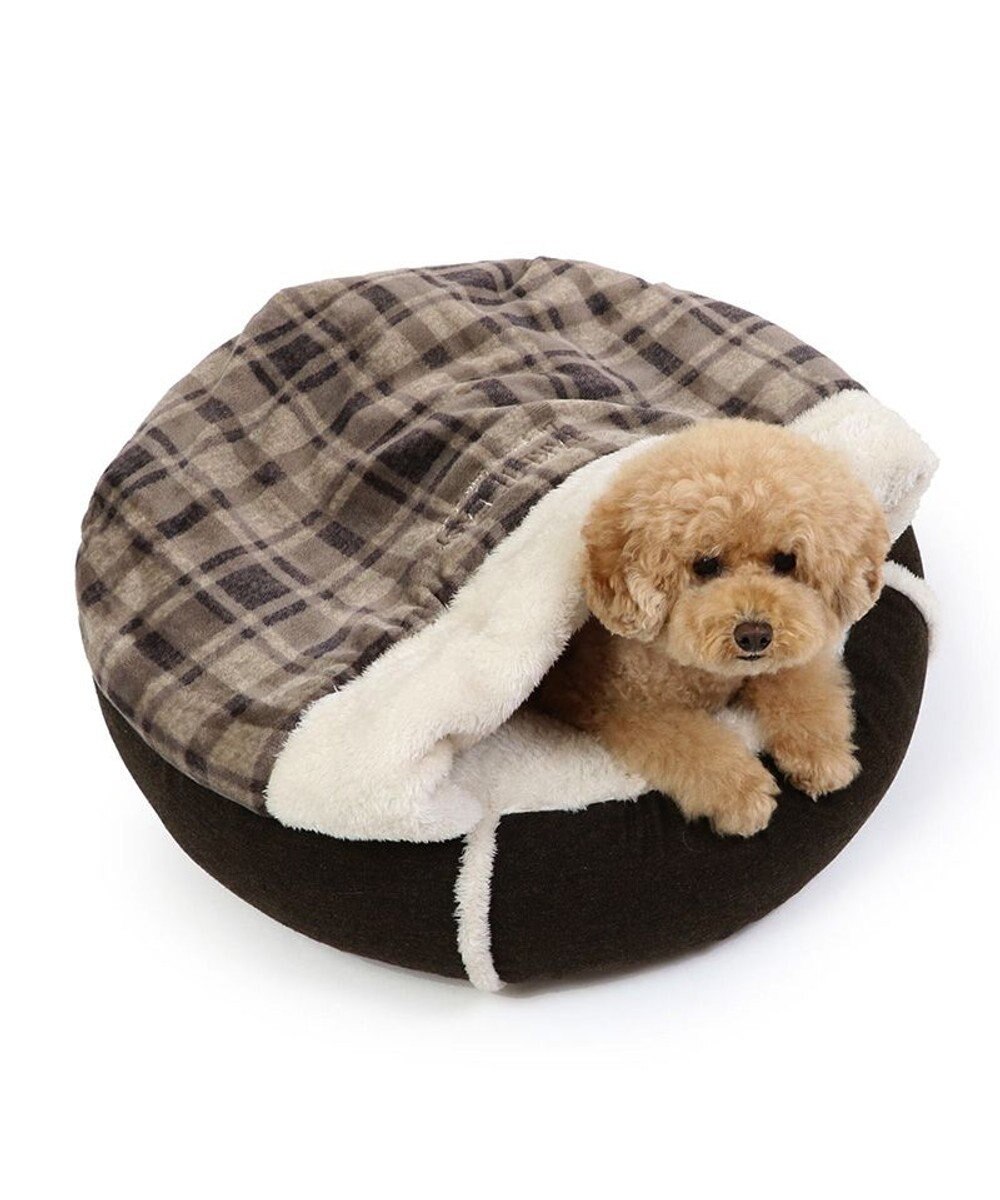 PET PARADISE ペットパラダイス 丸型寝袋 遠赤外線 《チェック柄》 60cm 