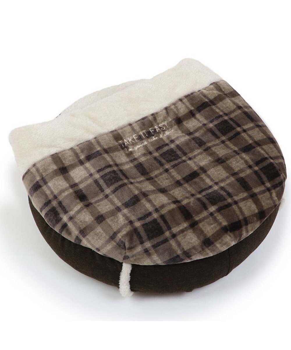 PET PARADISE ペットパラダイス 丸型寝袋 遠赤外線 《チェック柄》 60cm 