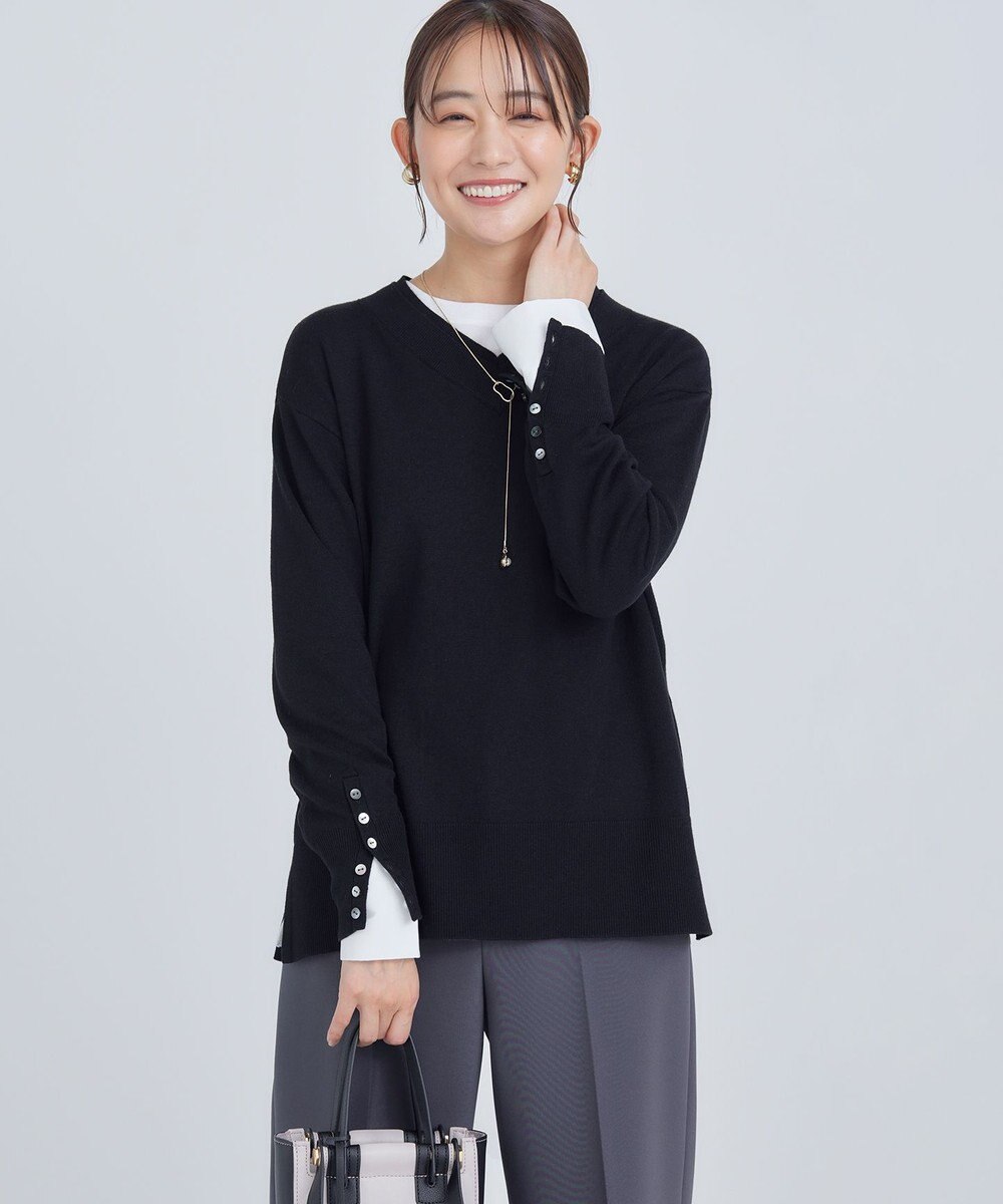 組曲 S コットンベア天竺 カフス袖ロングTシャツ 