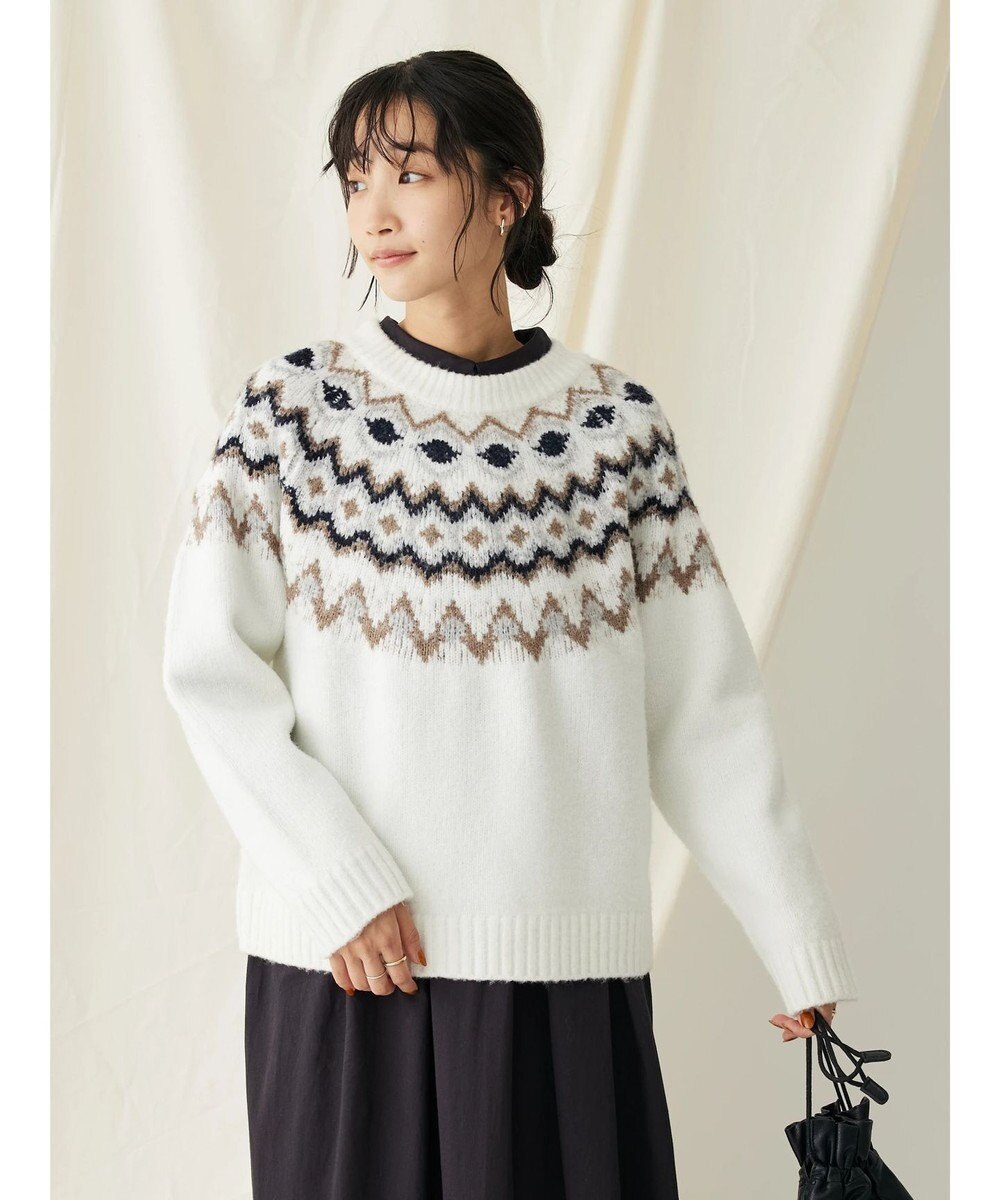 CRAFT STANDARD BOUTIQUE 求心柄ニットプルオーバー 