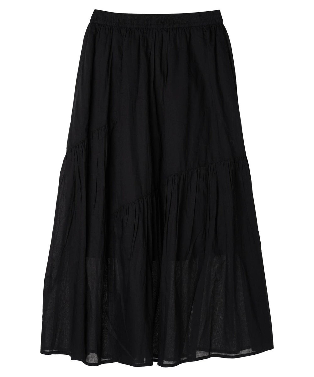 earth music&ecology コットンボイルランダム切替フレアスカート 