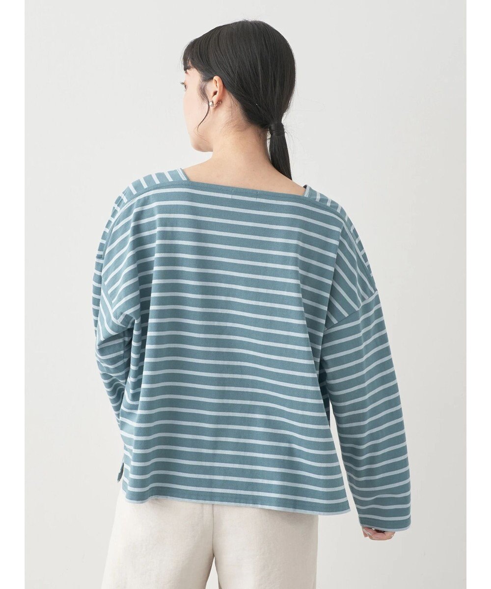 earth music&ecology スクエアボーダープルオーバー 