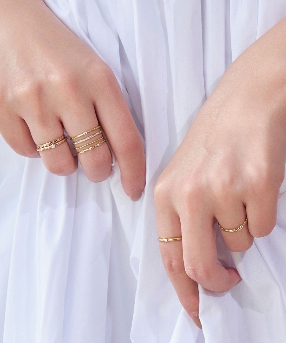 Phoebe 【金属アレルギー対応】2setグレイングリッターリング シャンパンゴールド 