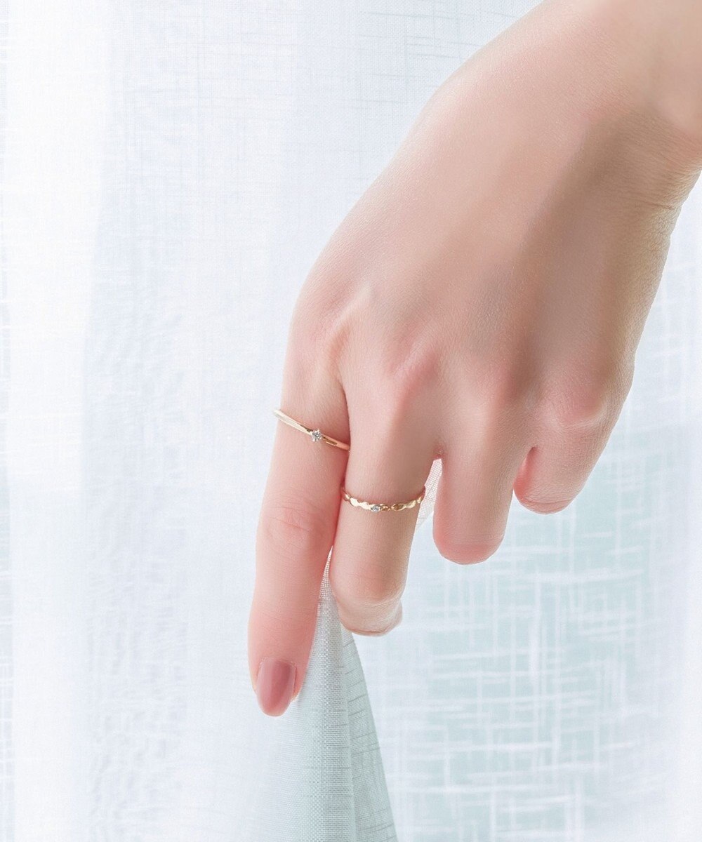 Phoebe 【金属アレルギー対応】2setグレイングリッターリング シャンパンゴールド 