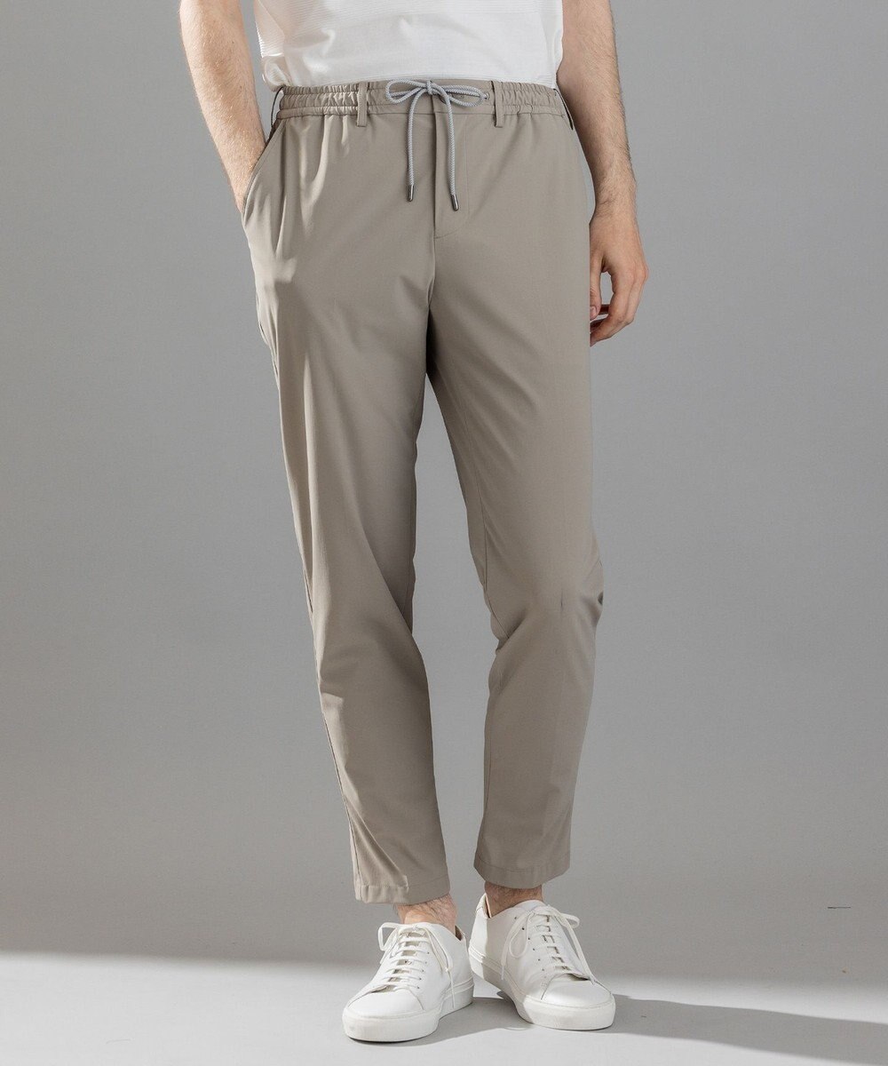 JOSEPH HOMME 新素材【接触冷感性/防しわ性/ストレッチ/洗える/撥水加工】トリコソリッドストレッチ ドロスト付きテーパードパンツ / PEGG CONVERTIBLE 