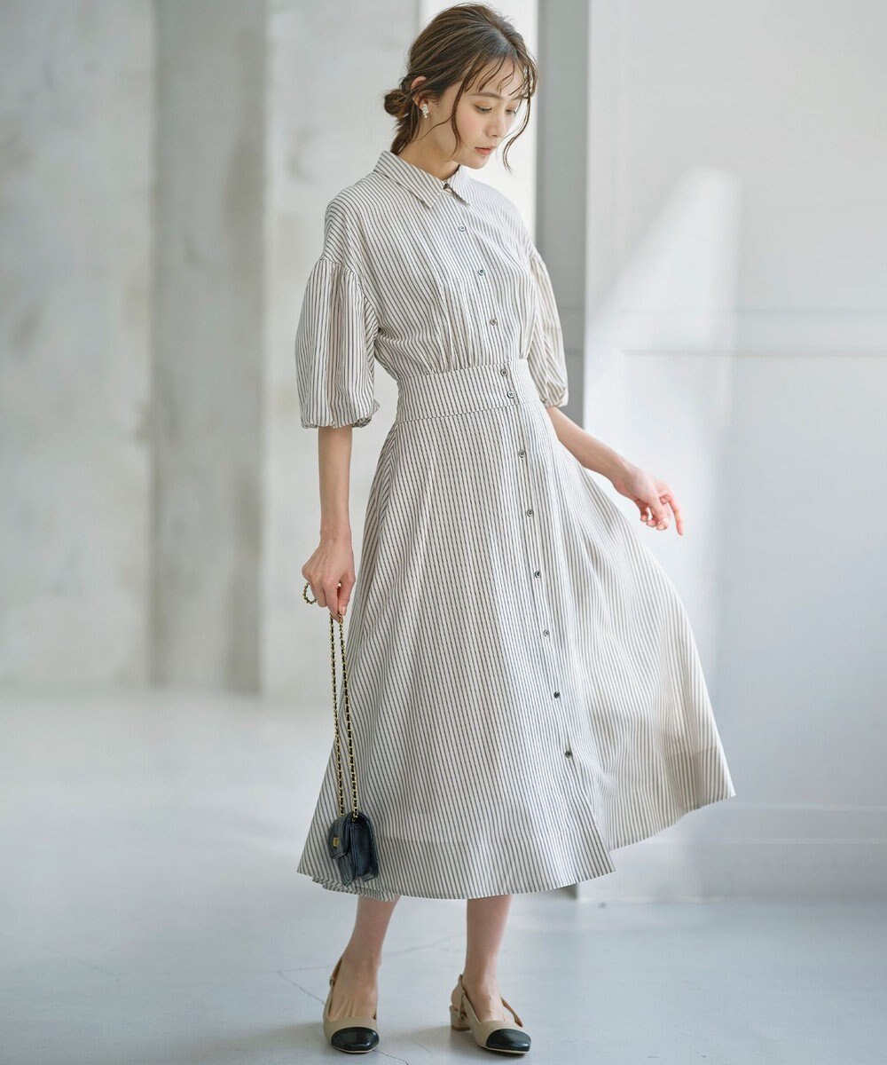 組曲 【WEB限定カラーあり】ボリュームスリーブシャツワンピース 