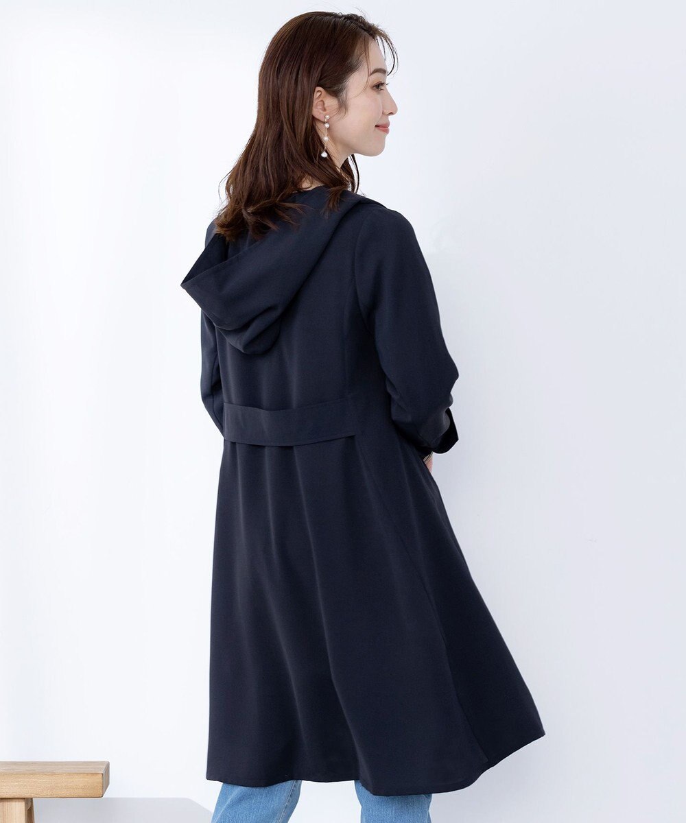 Tiaclasse L 【洗える】バックベルトフーデットコート 