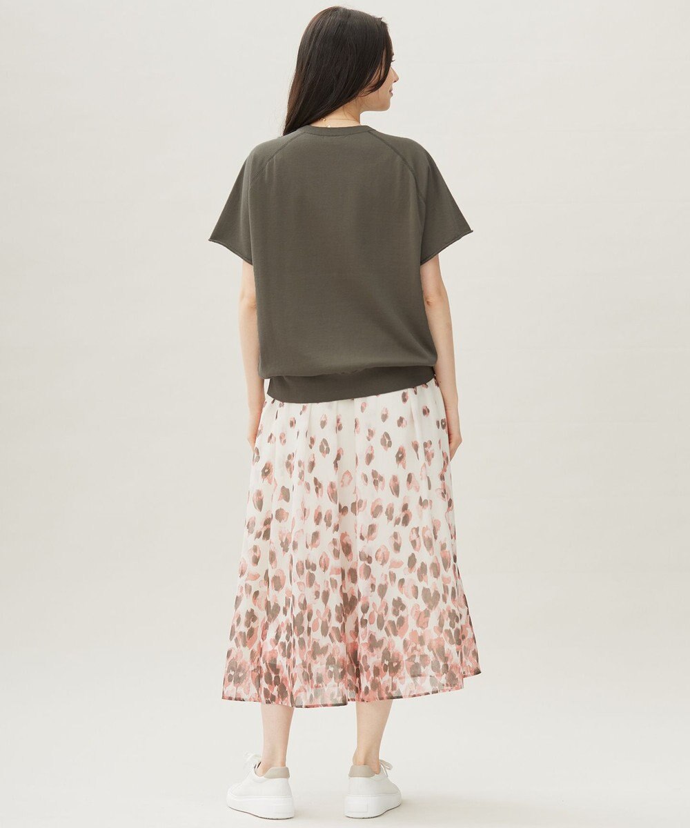 自由区 L 【洗える】グラデーションペタルプリント スカート 