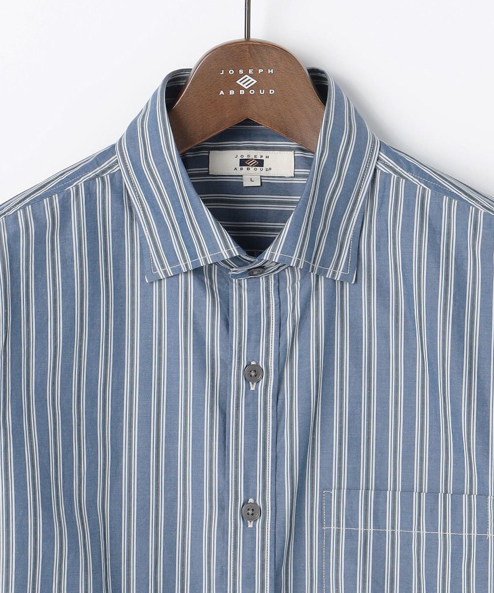 JOSEPH ABBOUD 【シルク混・上質】シルクコットンストライプ シャツ 