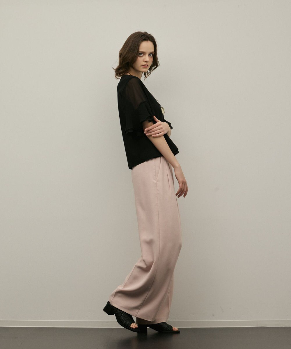 GRACE CONTINENTAL シフォンスリーブカットトップ 