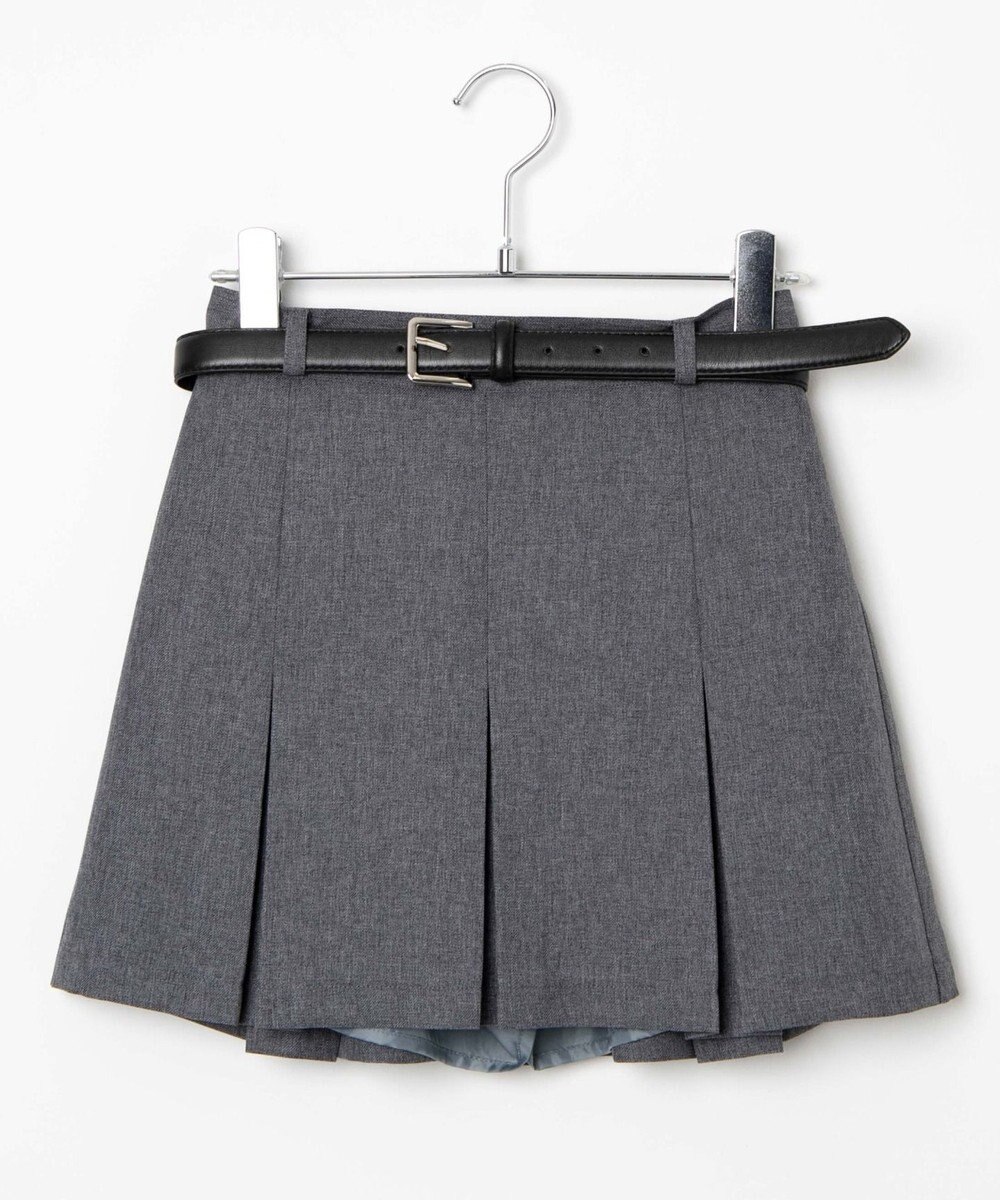 WEGO 【SCHOOLITEM】ベルト付ボックスプリーツスカパン 