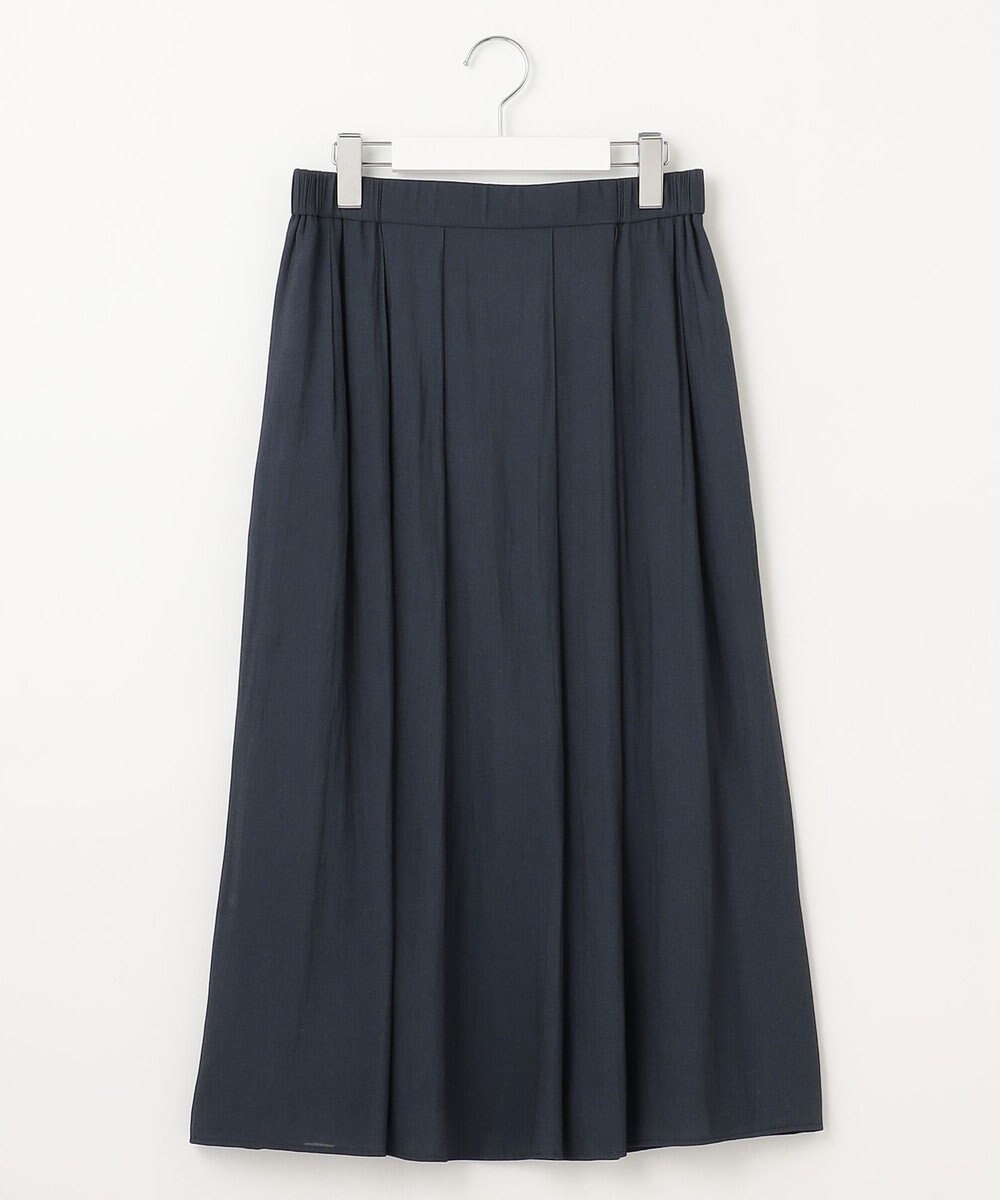 J.PRESS LADIES 【洗える】スプリットジョーゼット ランダムタック スカート 