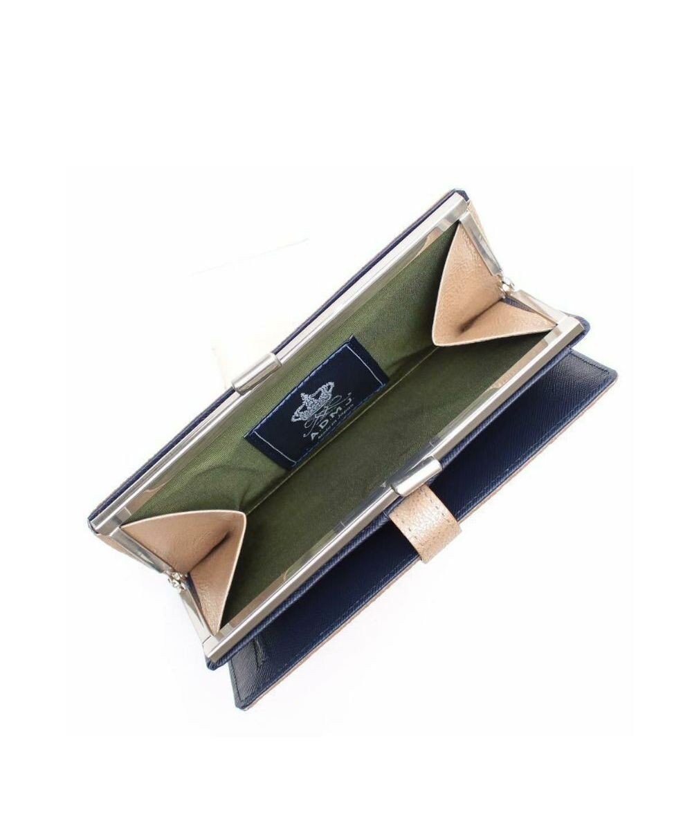 A.D.M.J. 【牛革】メタリックレザー/ガマグチ付ロングウォレット 