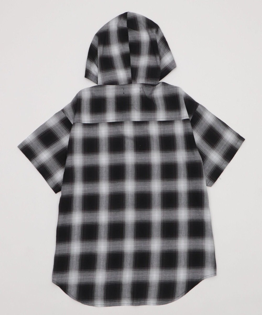 WEGO フードチェックBIGシャツ（S） 