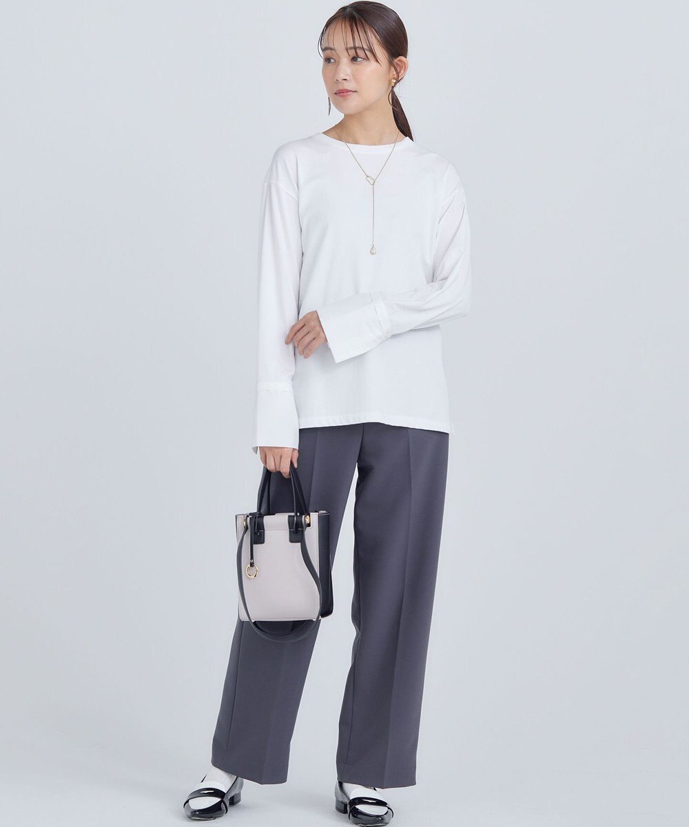 組曲 S コットンベア天竺 カフス袖ロングTシャツ 