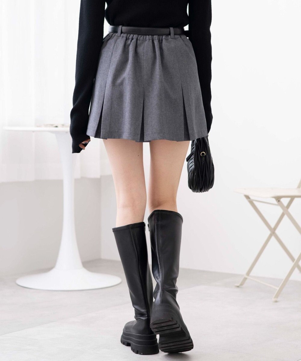 WEGO 【SCHOOLITEM】ベルト付ボックスプリーツスカパン 