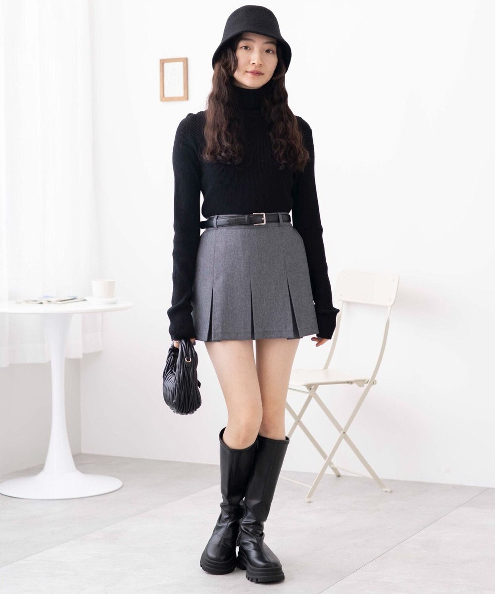 WEGO 【SCHOOLITEM】ベルト付ボックスプリーツスカパン 