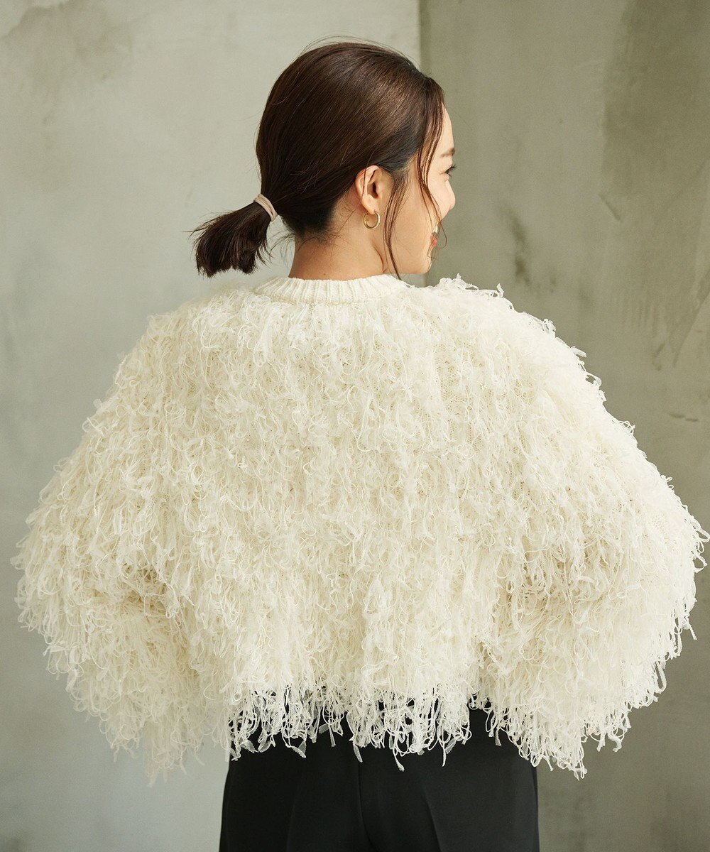 #Newans リボンヤーンニットカーディガン 