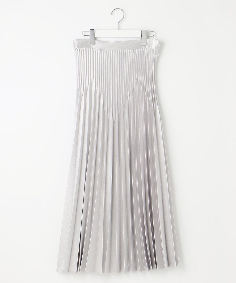 23区 【エステータ】シャイニーサテン プリーツスカート 