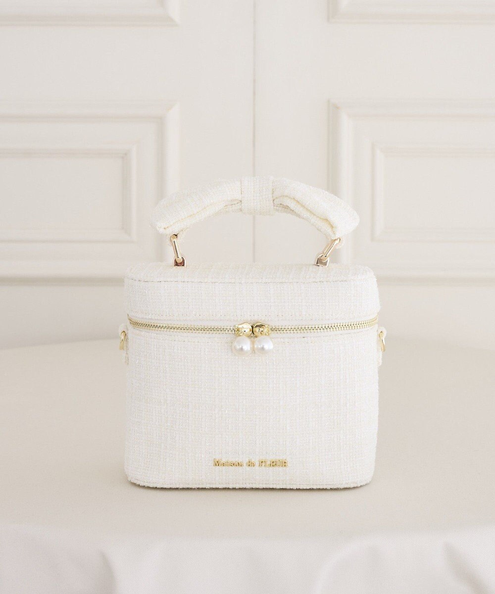 Maison de FLEUR ツイードキューブショルダーバッグ 