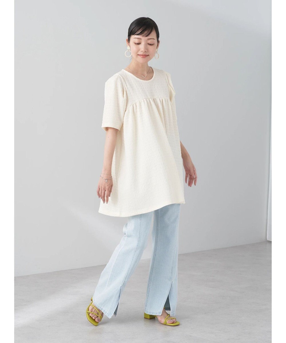 earth music&ecology ジャガードギャザーチュニック 