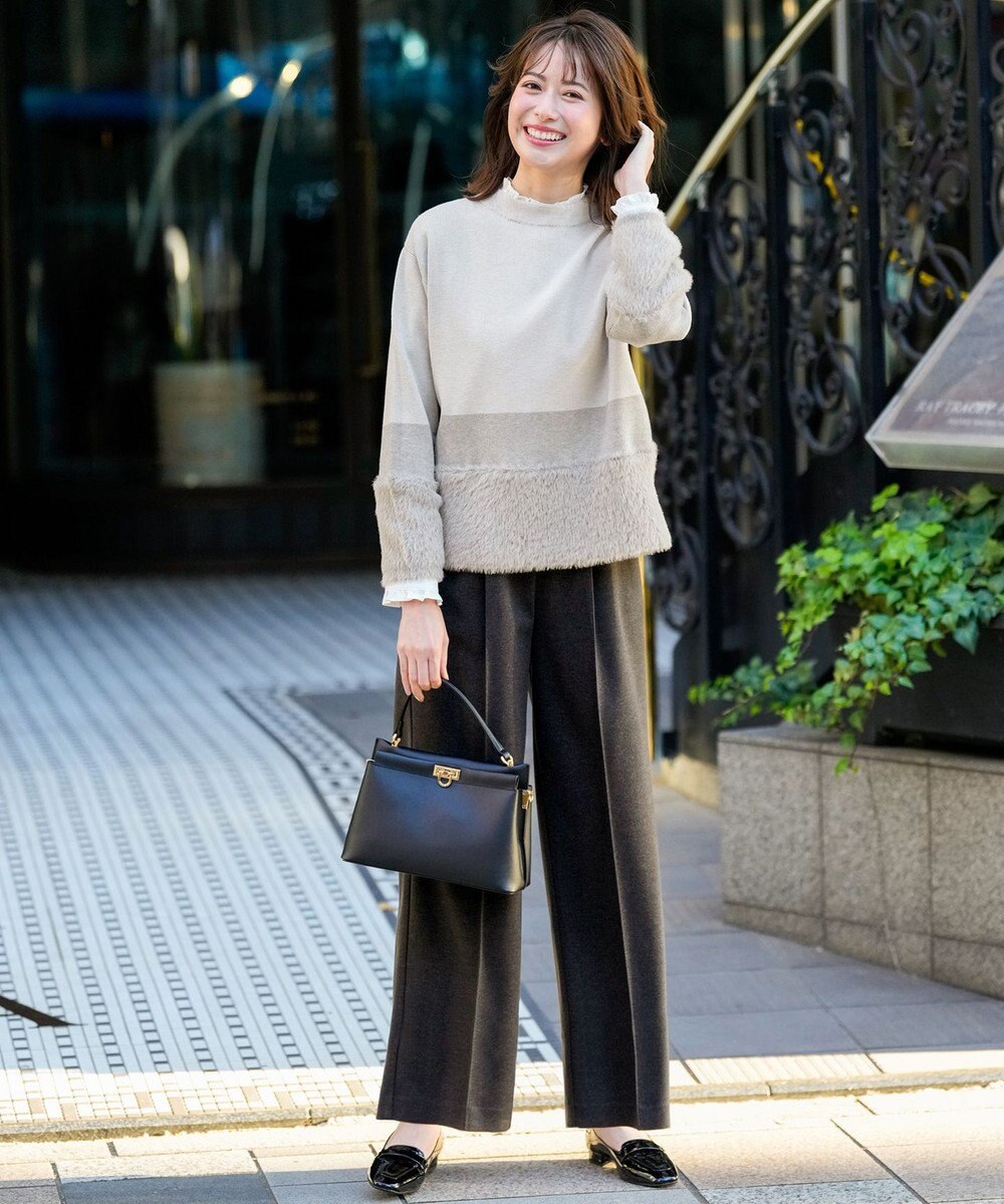 ANY SIS フェザーブロッキング ニット 