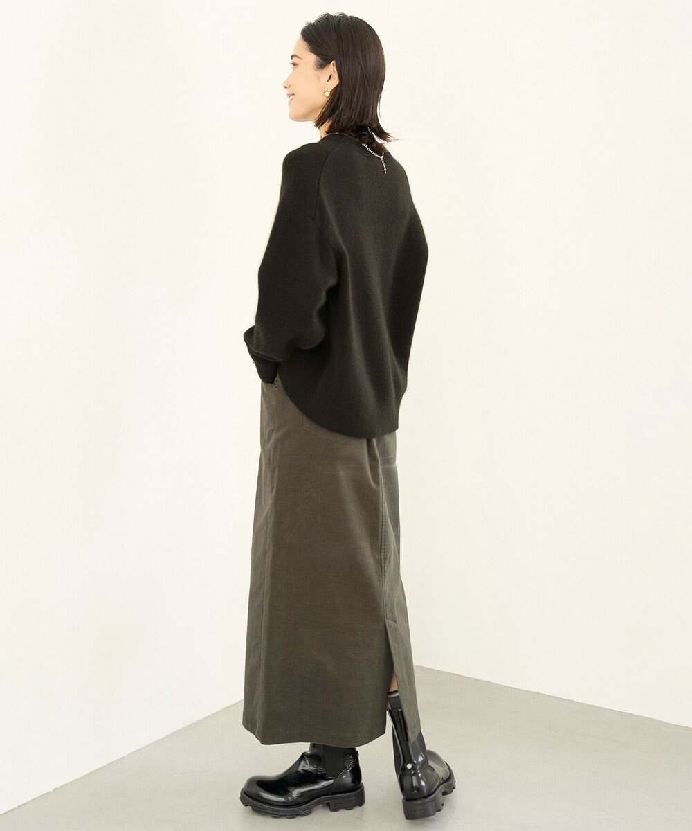 UNFILO ストレッチコーデュロイ Iラインスカート 